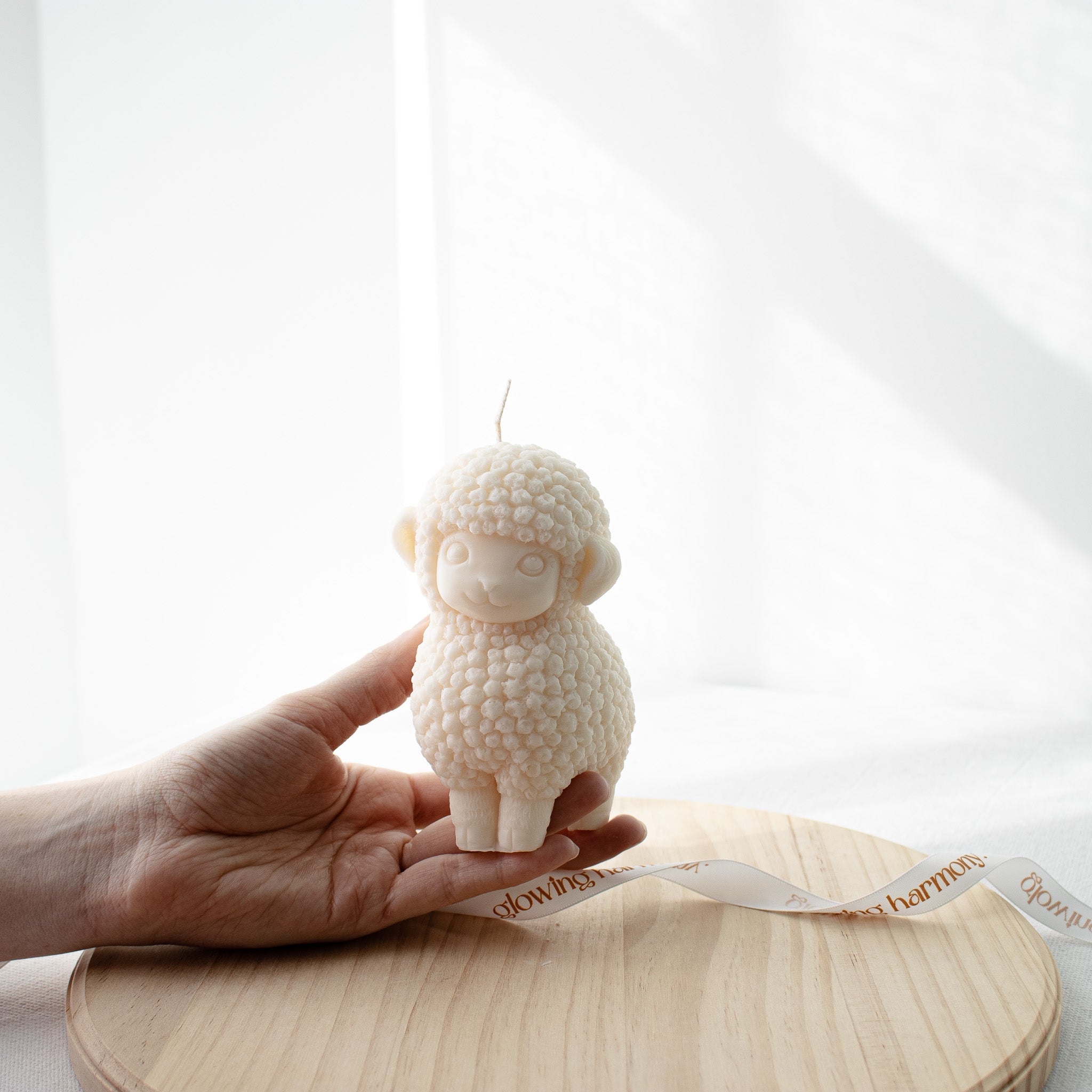 Easter Lamb Candle, Farmhouse Sheep Candle Decor
