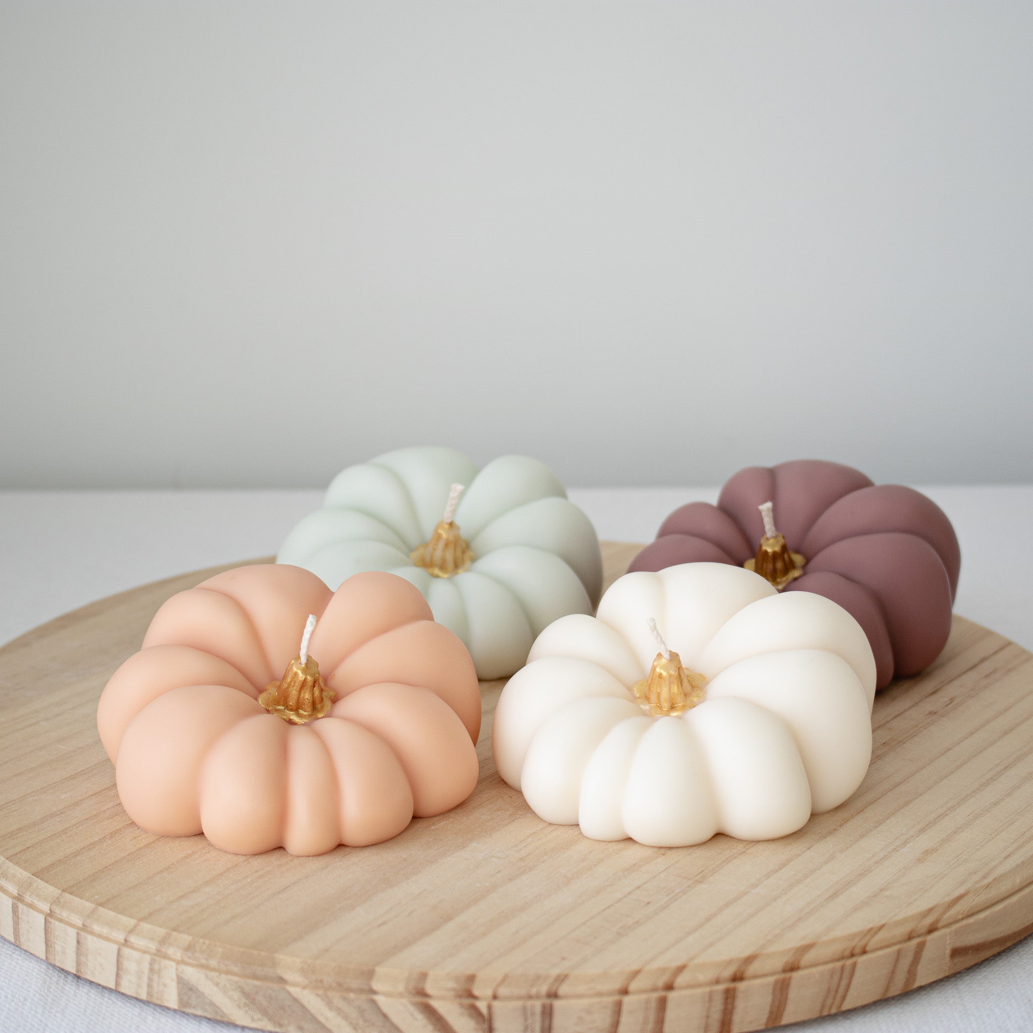 Autumn Pumpkin Decorative Candle Set | Elegant Autumn Pastel Pumpkin Candles