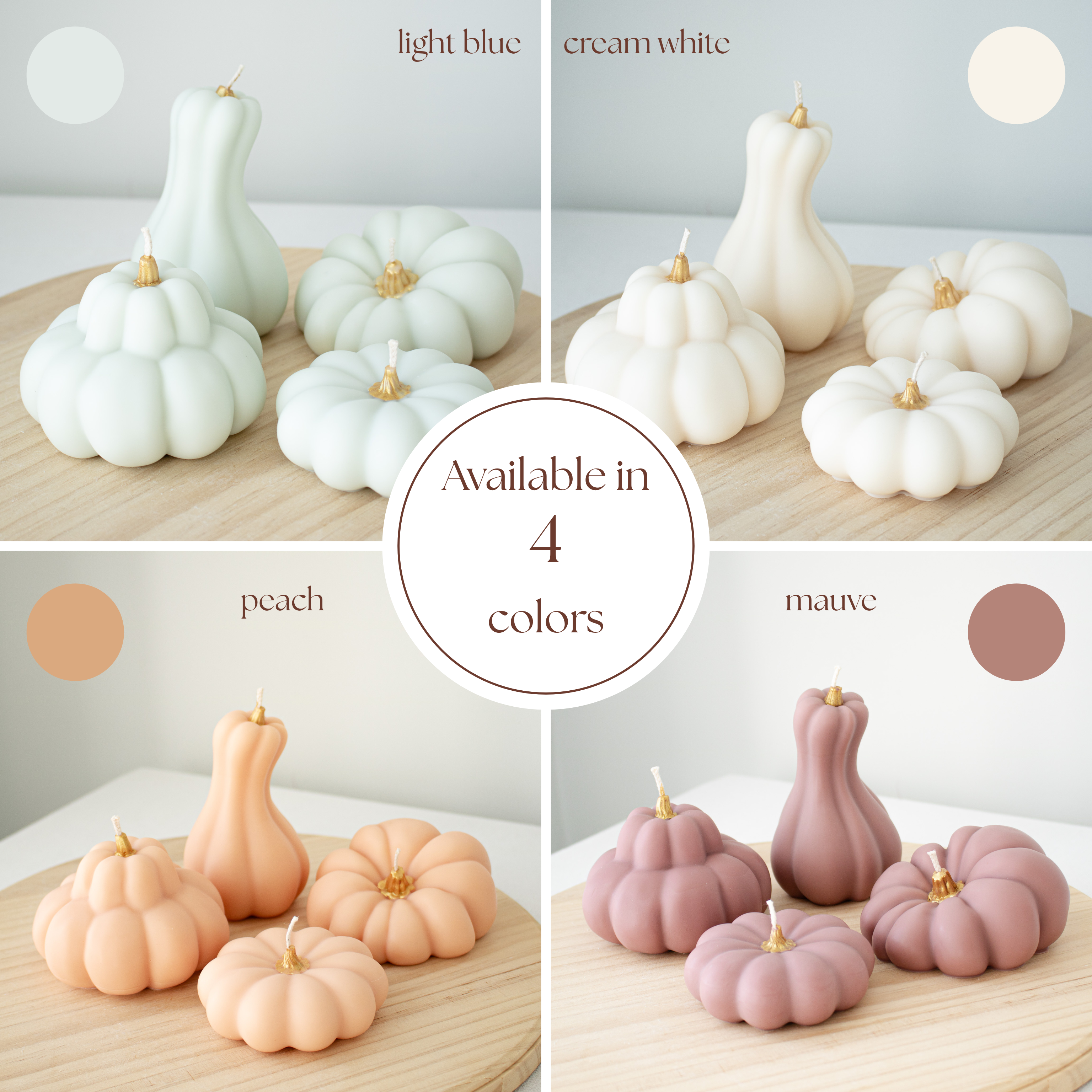 Autumn Pumpkin Decorative Candle Set | Elegant Autumn Pastel Pumpkin Candles