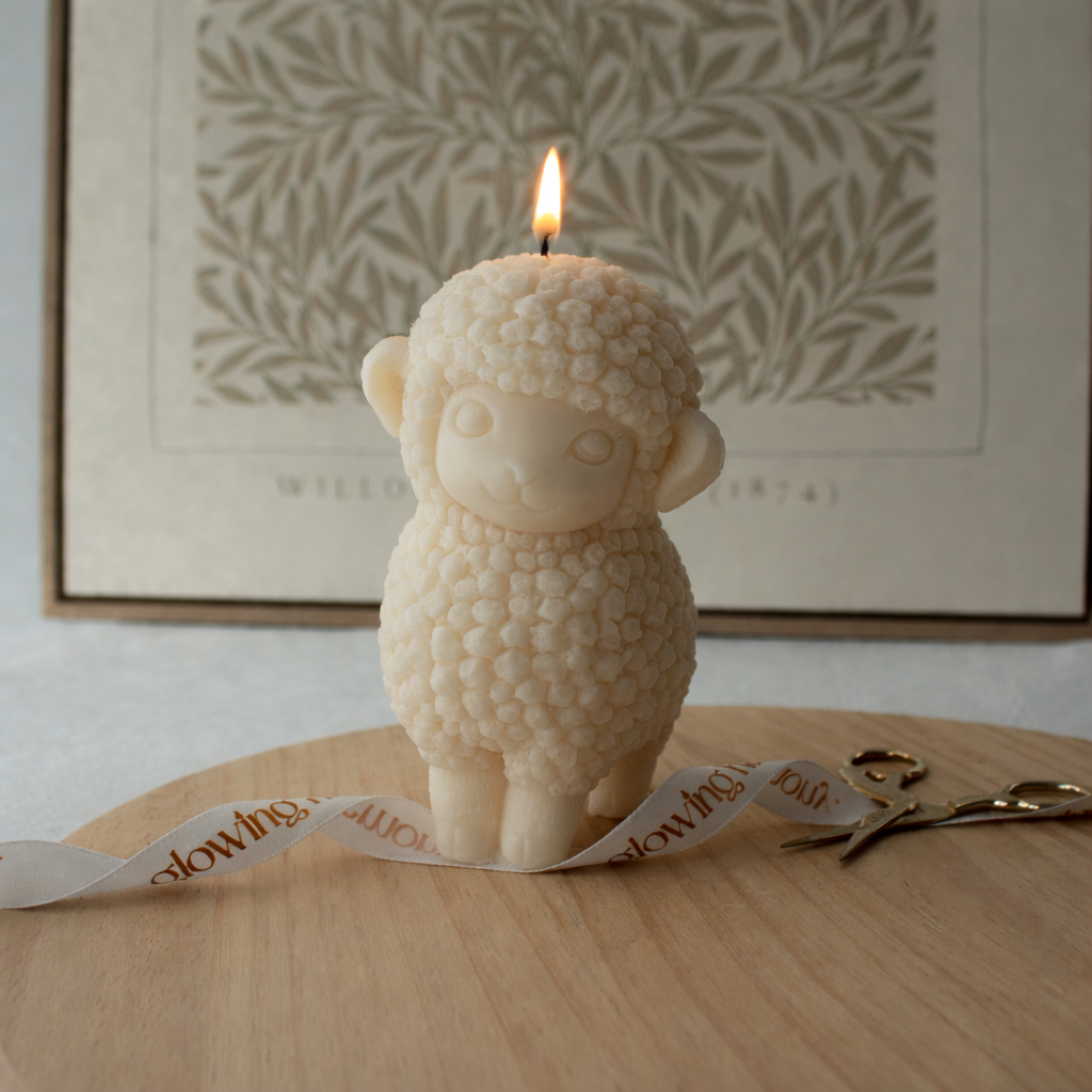 Easter Lamb Candle, Farmhouse Sheep Candle Decor