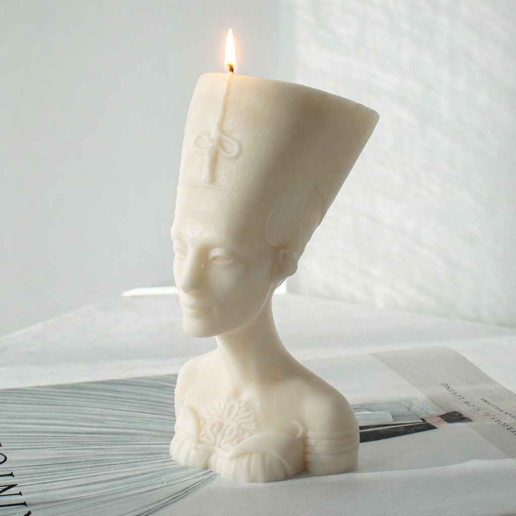 Nefertiti Sculptural Candle, Egyptian Statue Candle