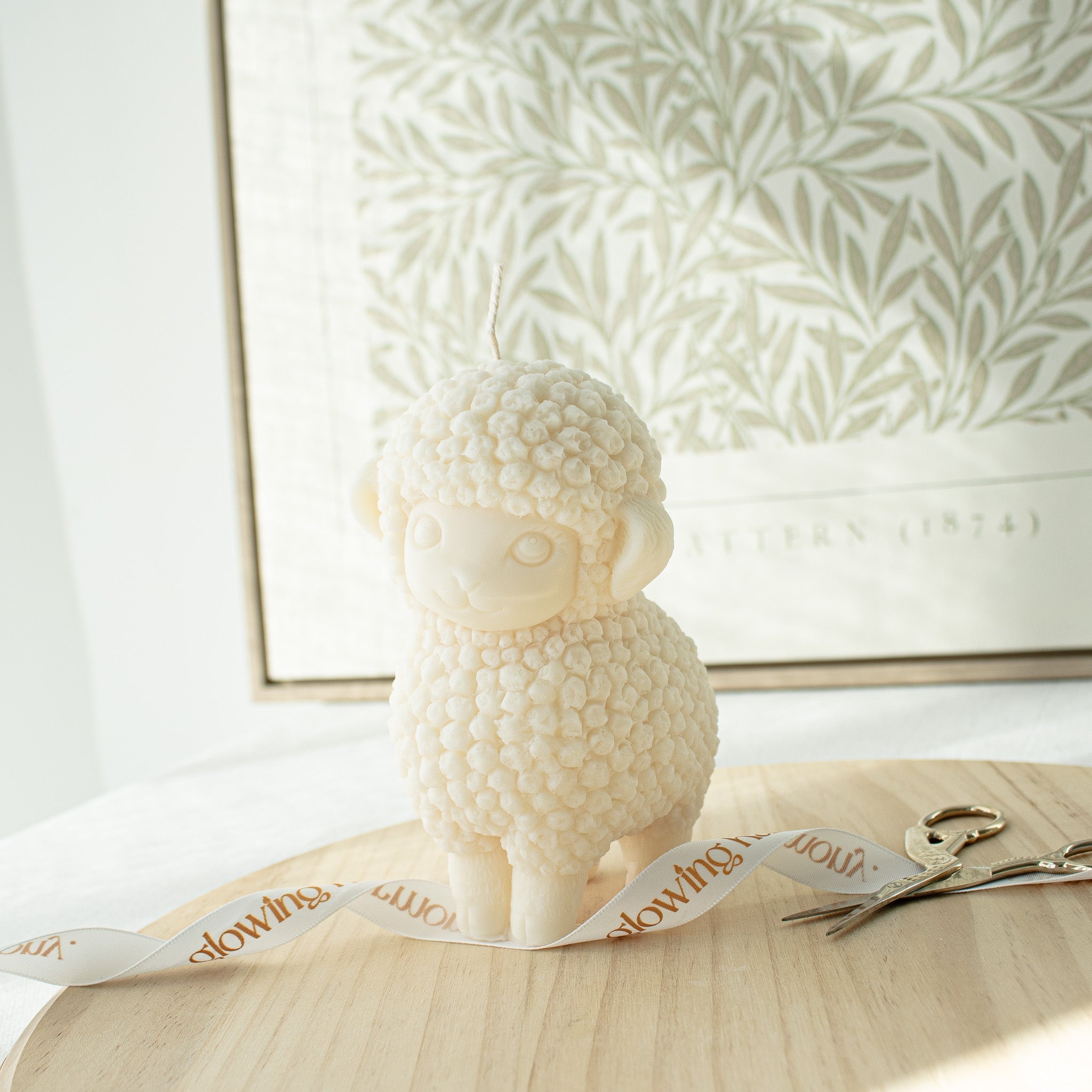Easter Lamb Candle, Farmhouse Sheep Candle Decor