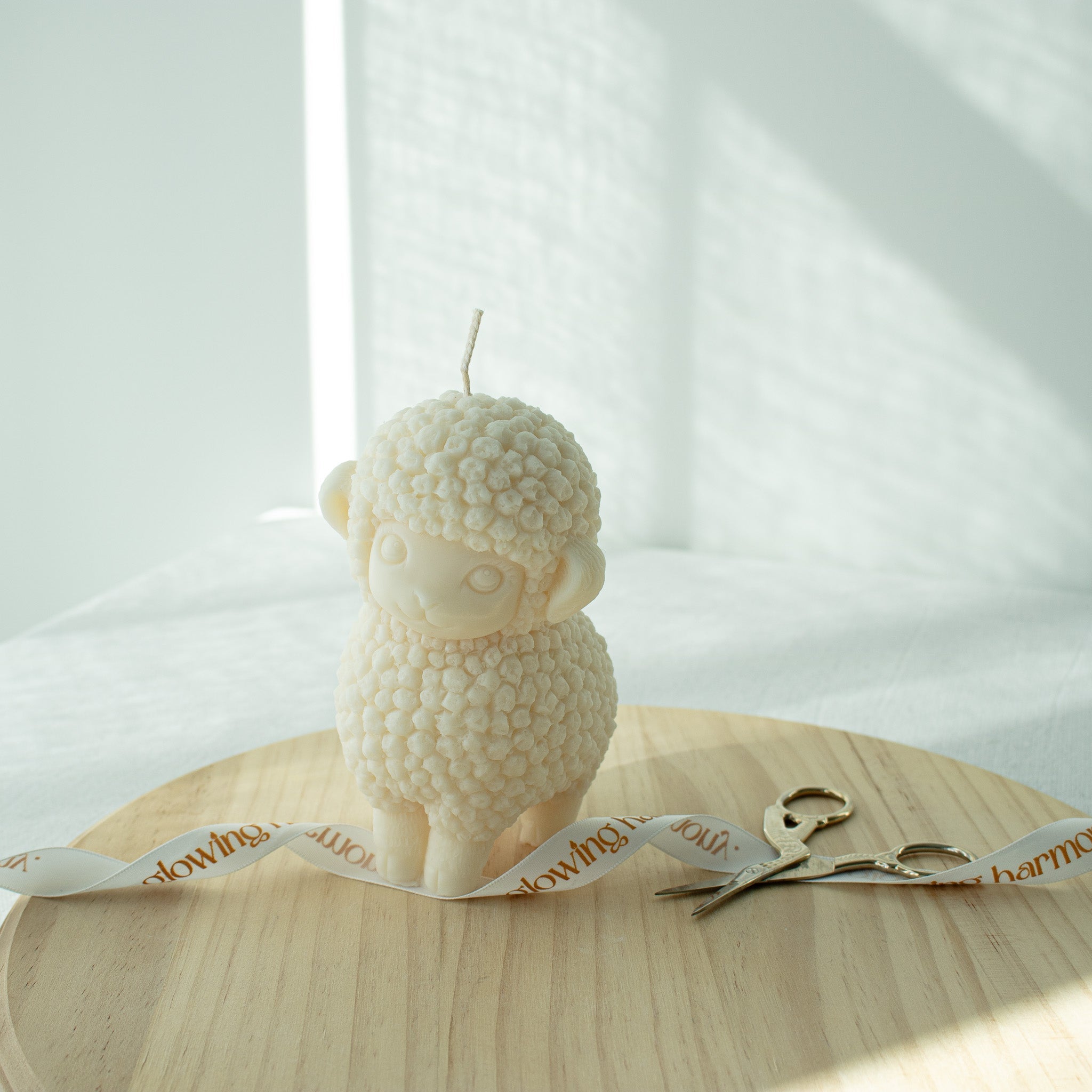 Easter Lamb Candle, Farmhouse Sheep Candle Decor