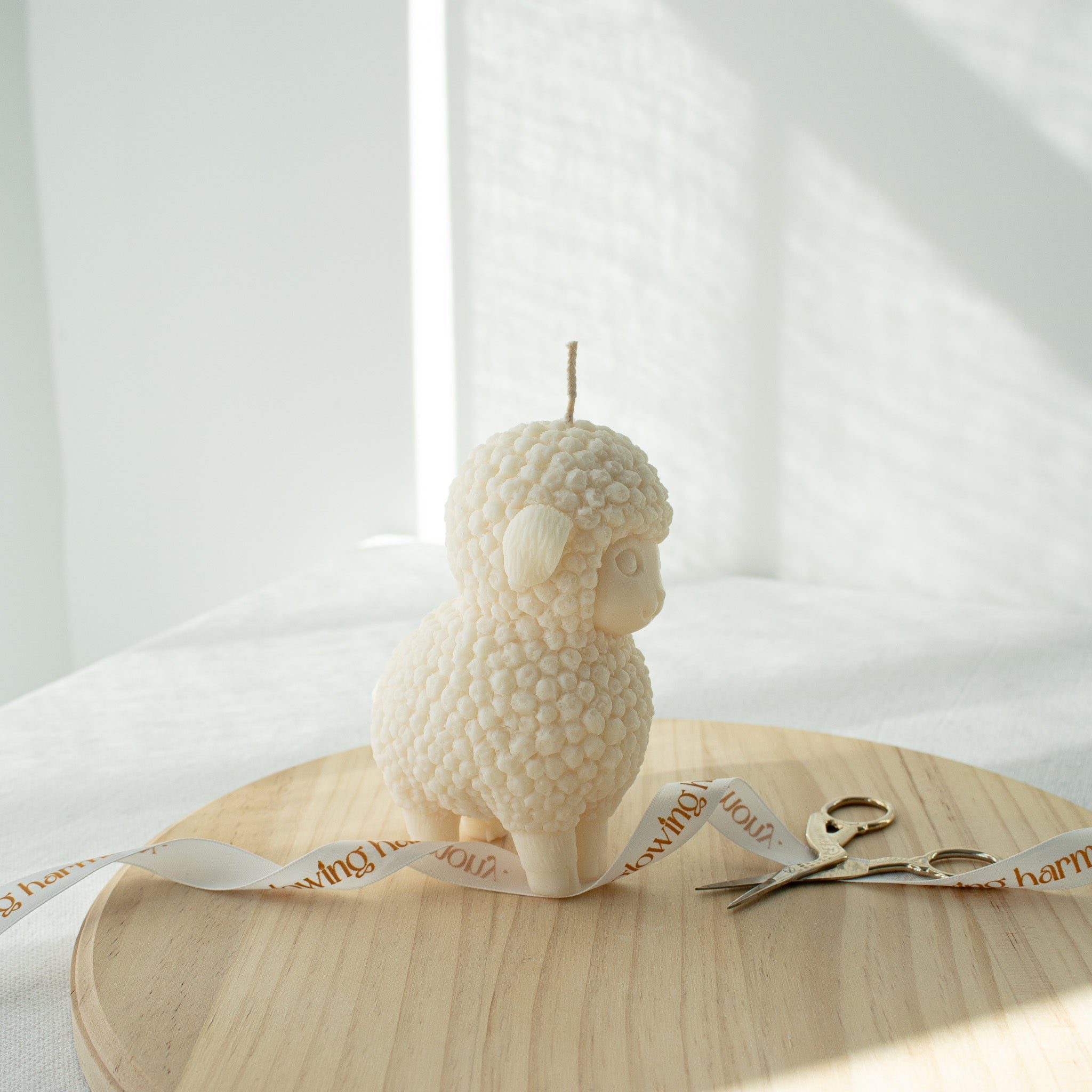 Easter Lamb Candle, Farmhouse Sheep Candle Decor