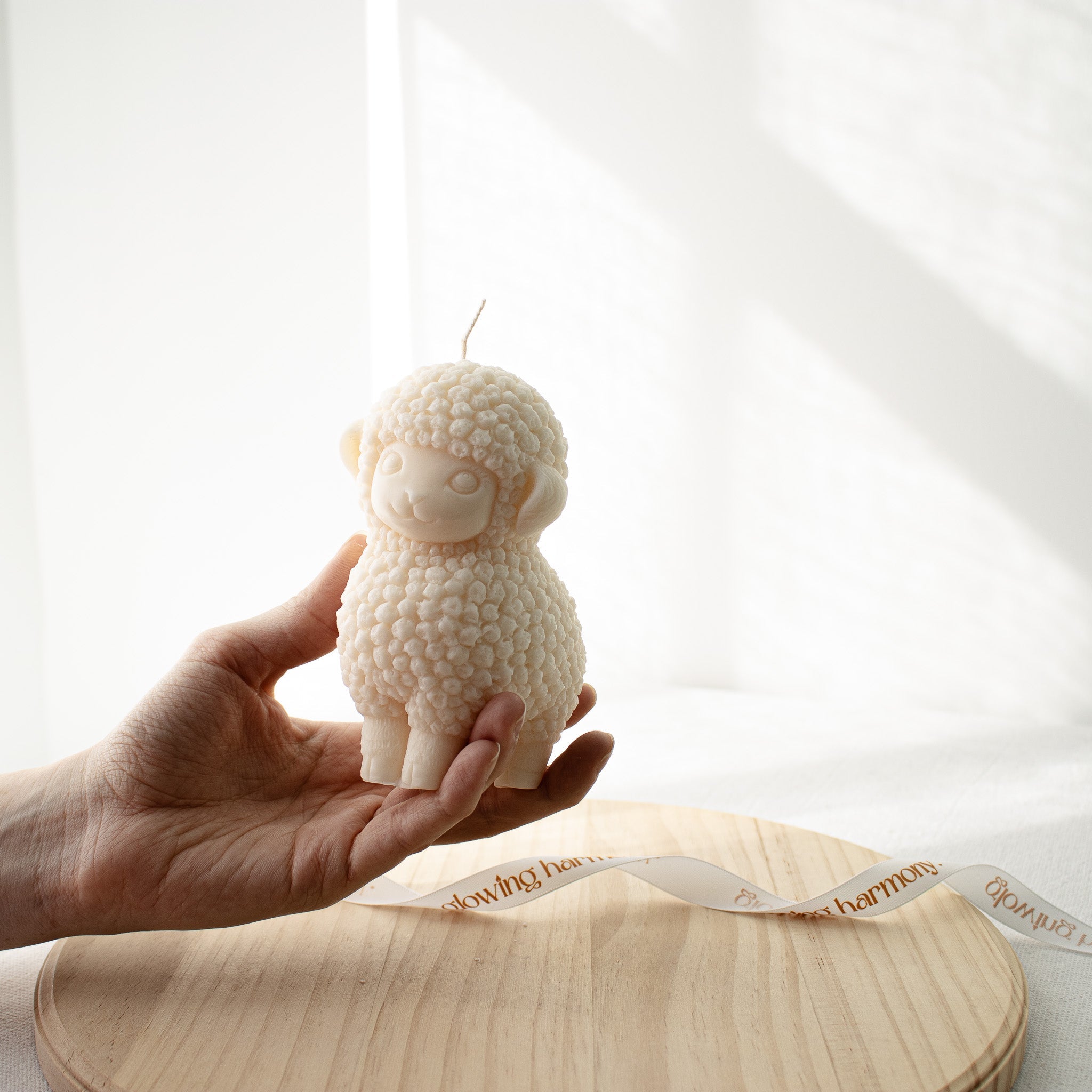 Easter Lamb Candle, Farmhouse Sheep Candle Decor