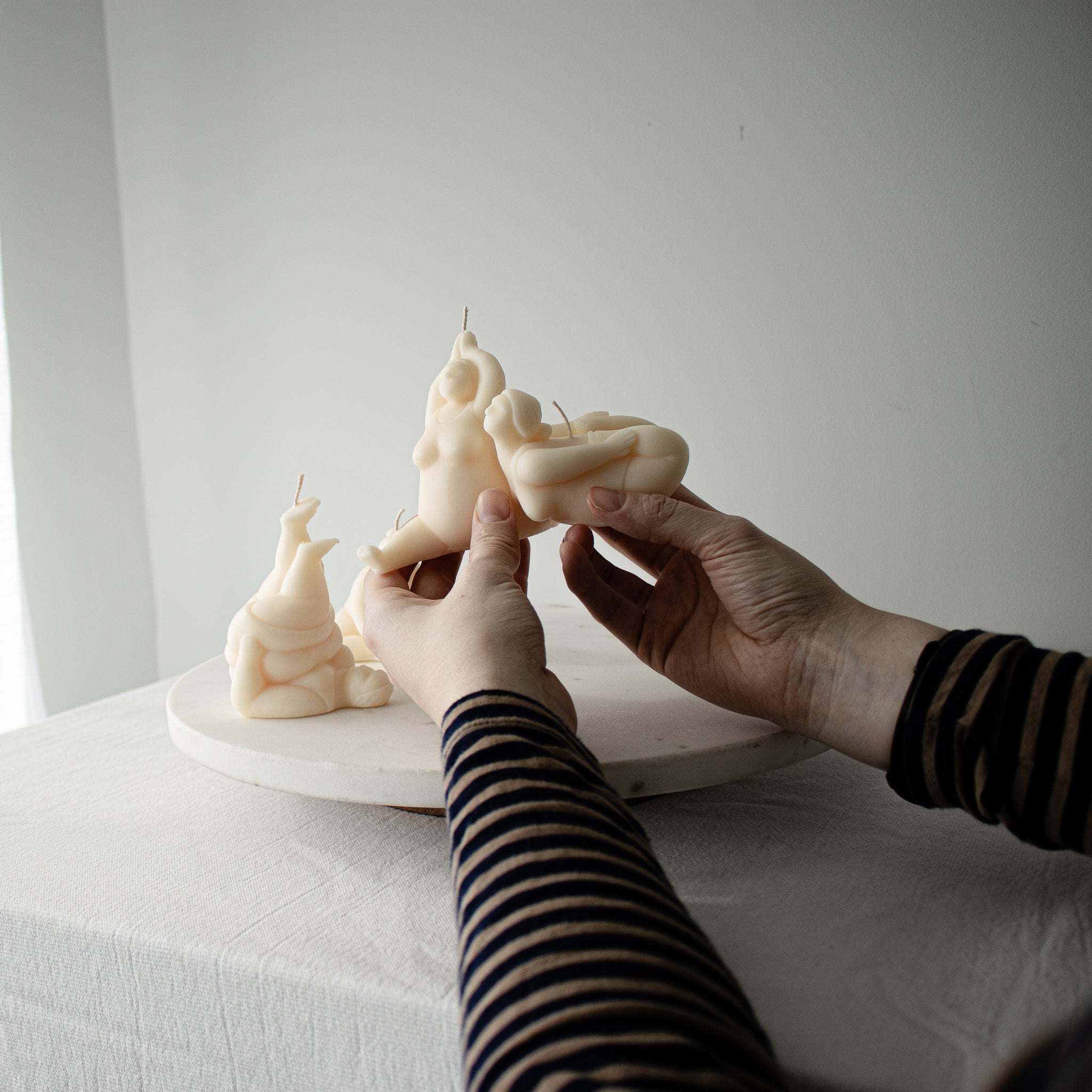 Abstract Woman Yoga Candles, Sculptural Yoga Candles
