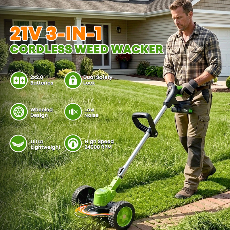 3 In 1 Cordless Grass Trimmer, Weed Eater and Edger